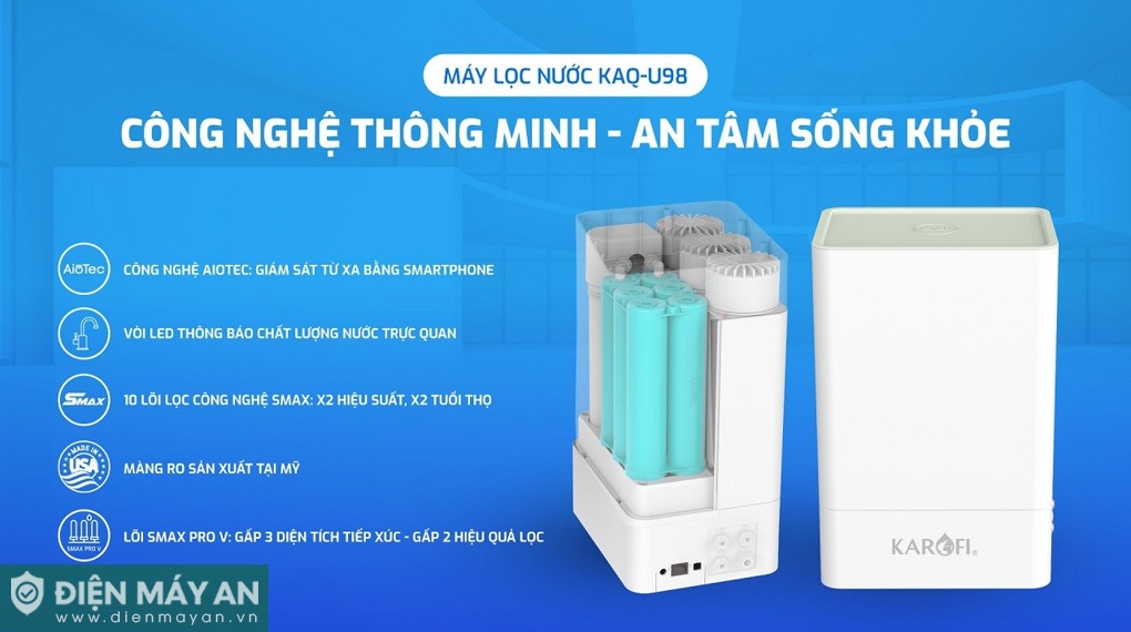 Máy lọc nước RO Karofi KAQ-U98 10 lõi